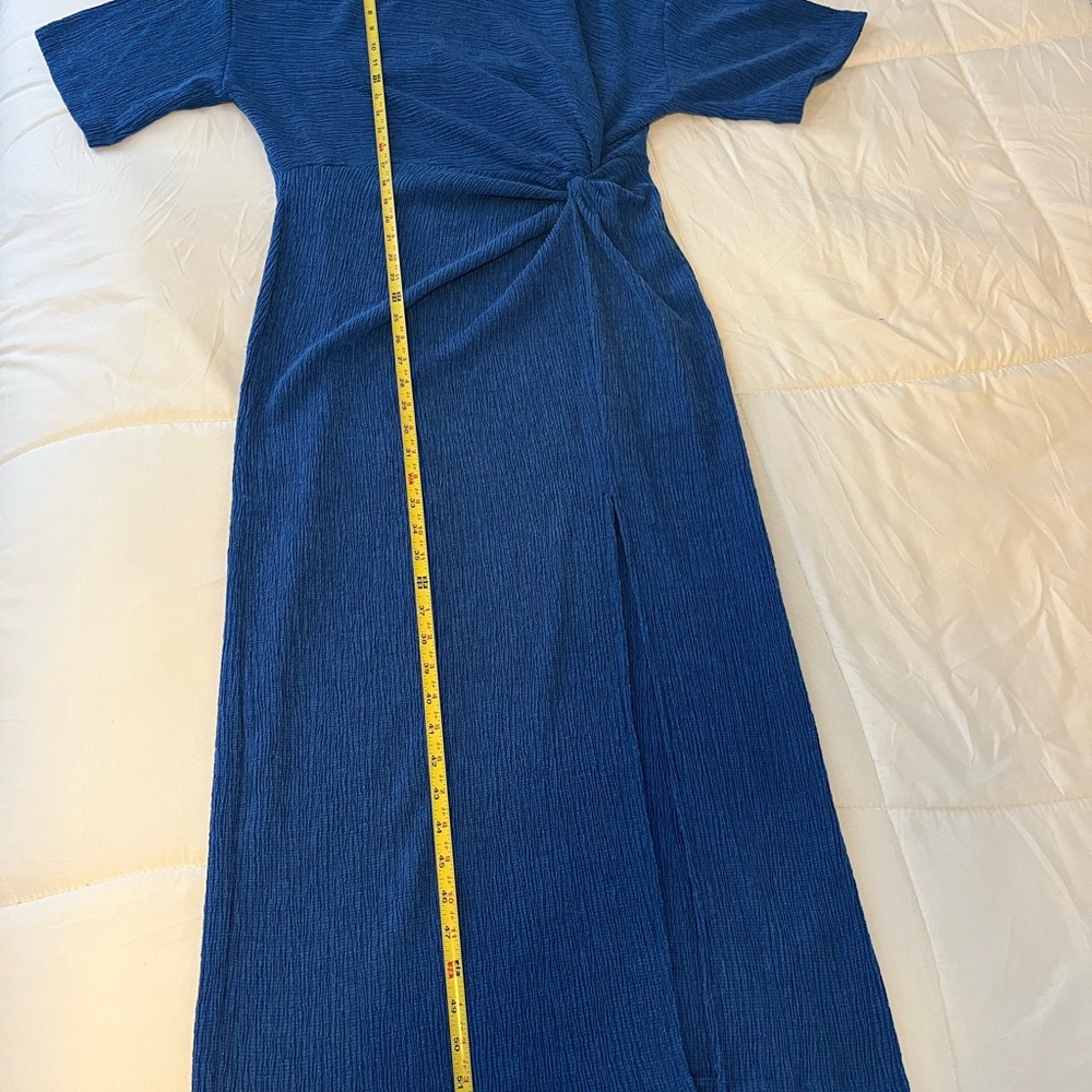 H&M Royal Blue Midi Dress with Side Knot Detail - Picture 8 of 8